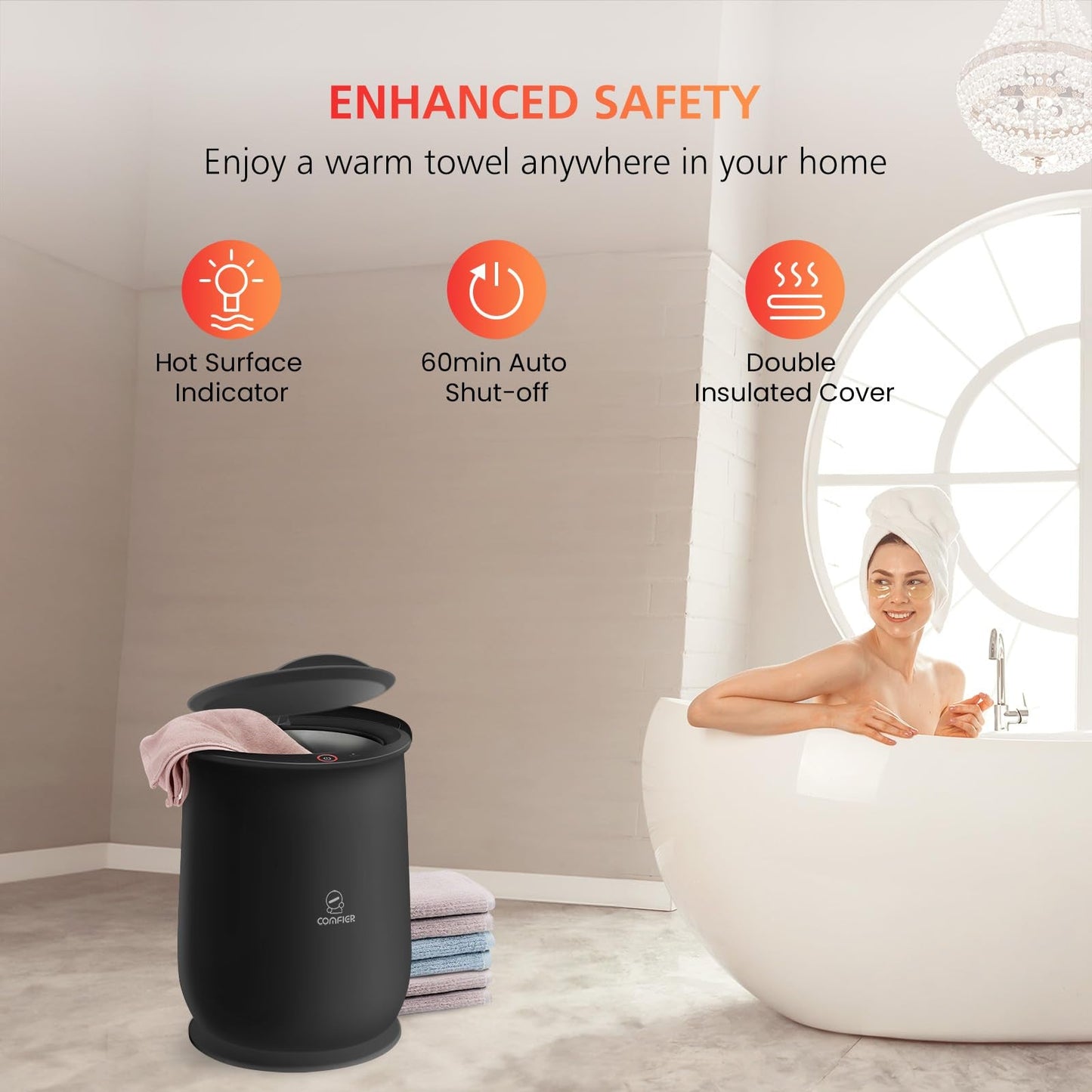 Chauffe-Serviettes Électrique 🛁 – Grand Modèle à Poser